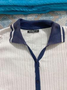 zudio ribbed polo top