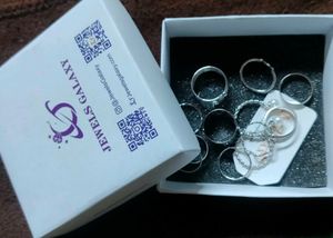 Silver Medium Size 12 Rings For Girls