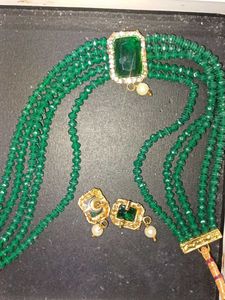 Green Beaded Necklace set