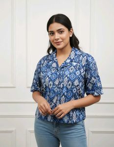 Stylish Blue Print Shirt