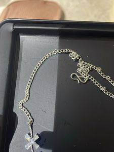 Silver Crystal Flower Necklace