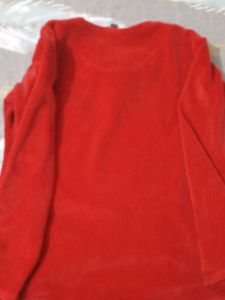 Red Top with Teddy Applique