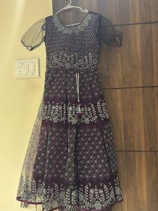 Elegant Embellished Purple Anarkali Gown