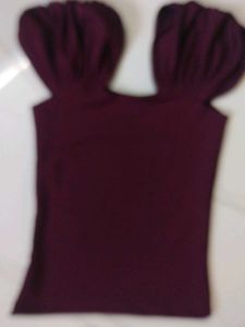 Stylish Maroon Puff Sleeve Top