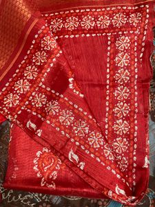 Red Paisley Saree