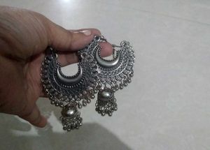Oxidised Jhumka Earrings
