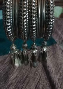 Silver Bangles with Dangling Charms