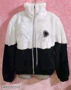 Cute Black &amp; White Plush Jacket