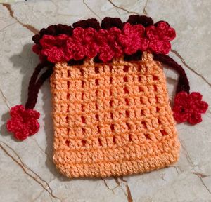 Crochet Flower Pouch