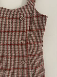 Korean Plaid Button-Front Mini Dress