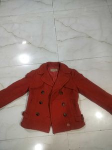 Chic Red Pea Coat