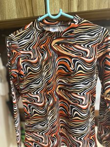 Patterned Long Sleeve Top