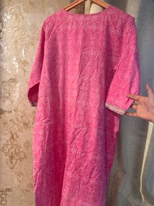 Beautiful Pink Embroidered Kurti, Bust-38/40 XXL