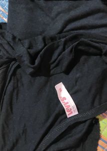 Ruffle Black T-Shirt