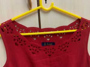 RARE Women Red Solid A-line Dress