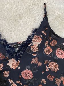 Floral Lace Trim Cami Top