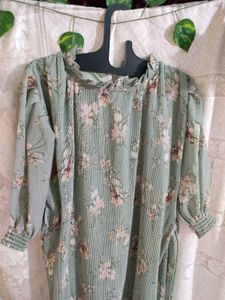 Floral ,Pista Green Clr ,Dress🌸