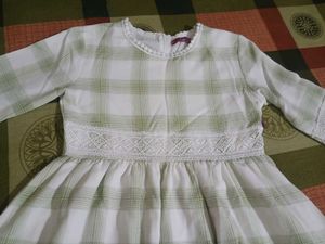 Girls' Green Checkered Dress