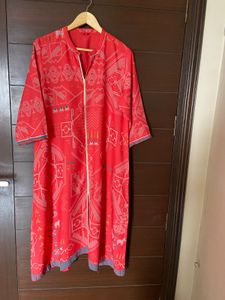 Coral Red Printed Kurta from (W)18 (xxxl)