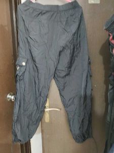 Black  parachute Cargo Pants