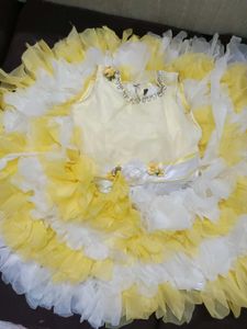 Yellow White Flower Dress