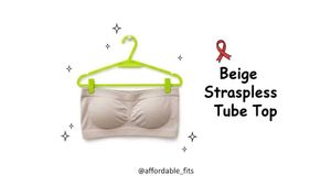 Beige Strapless Tube Top