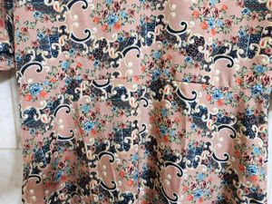 Peach Printed Dress