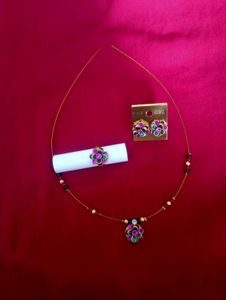 Pink And Green Combination Invisible Chain