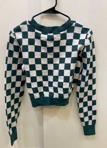 ONLY Green Checkered Cropped Top