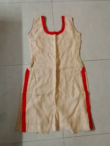 White And Red Kurta