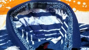Striped Tie-Dye Polo Shirt