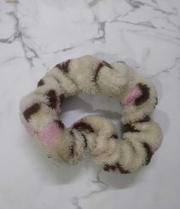 Fluffy Animal Print Scrunchie Set