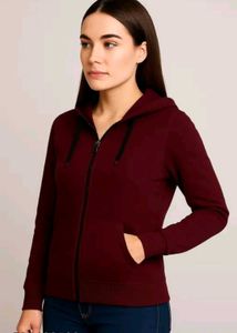 Burgundy Zip-Up Hoodie