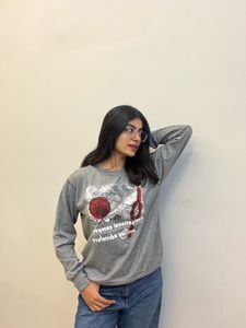 Grey Graphic Print Sweatshirt