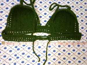 Crochet Bra Top_ Olive Green