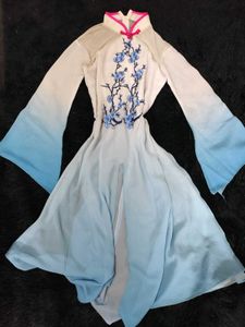 Ethereal Chinese White Folk Dance Dress
