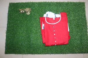 Red &amp; White Print Dress