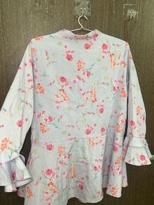 Lavender Peplum Top From AND