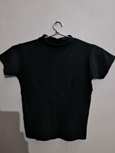 Black Mock Neck Tee