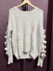 Cozy Ruffle Sleeve Knit Sweater