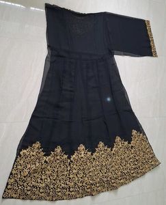New Semi~Stitched Black Georgette Anarkali Suit✨