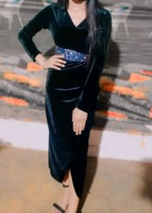 A- Line Slit Midi Dress