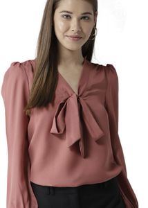 Dusty Rose Tie-Neck Blouse
