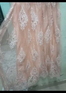 Peach Embroidered Anarkali