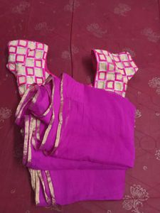 Saree With Streched Blouse Size 30