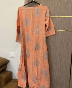 Elegant Peach Printed Kurta