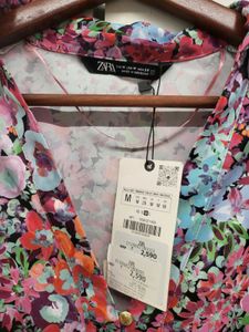 Zara Floral Button Down Shirt
