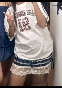 Trendy Graphic Tee + lace skirt (coord set)