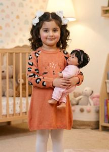 Cute Animal Print Knit Dress