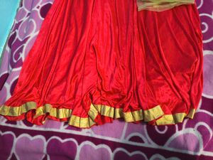 Elegant Red &amp; Gold Party Dress
